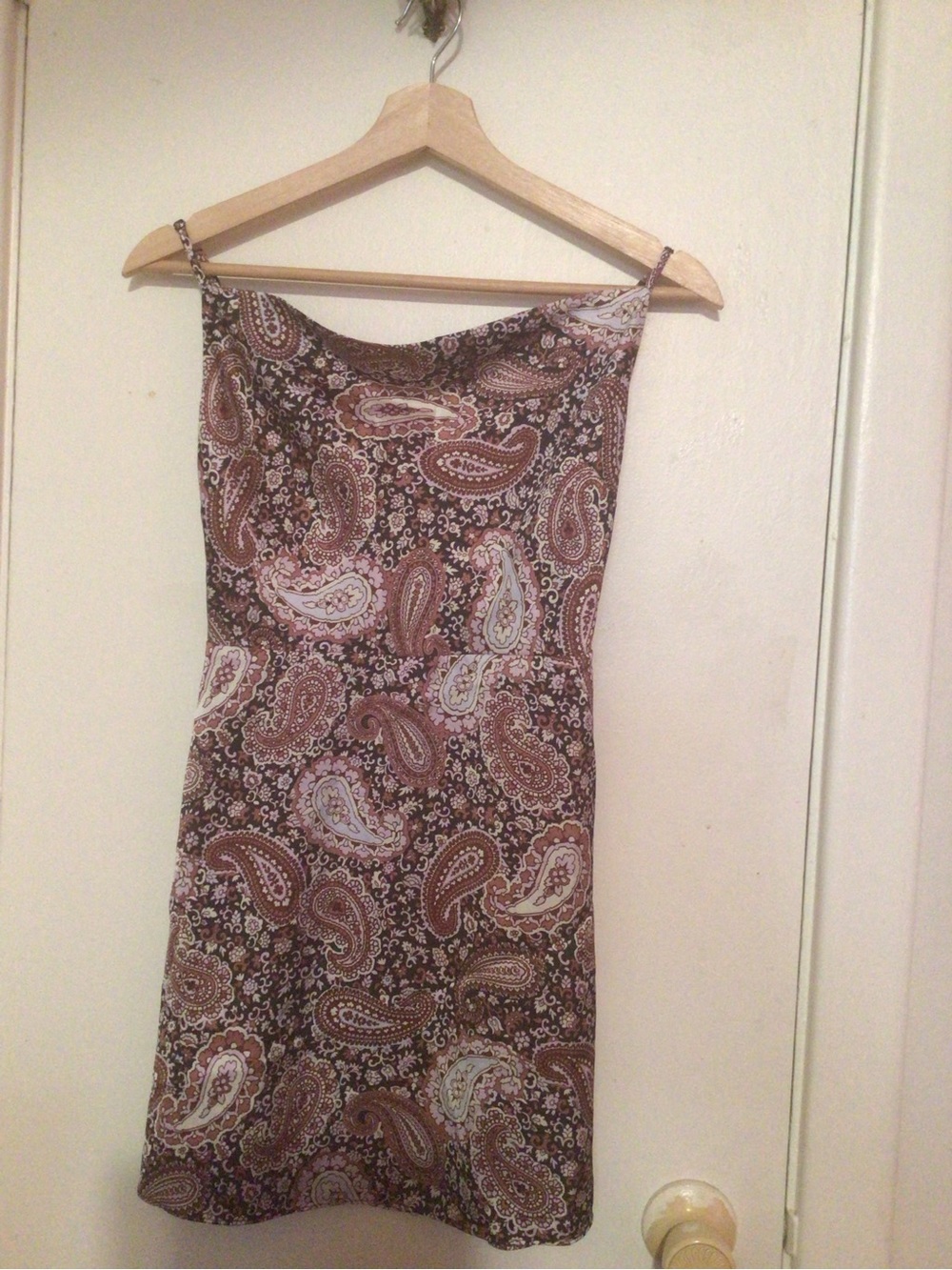 Sunday Best Brown Paisley Mini Slip Dress